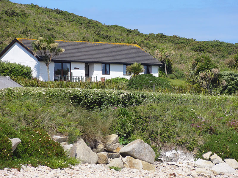 Soleil D'or Guest House in Bryher Isles of Scilly taken from the beach